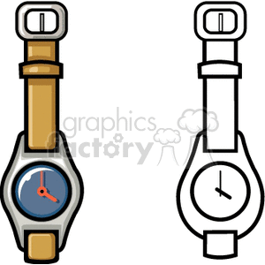 Two Wristwatches: One Colored and One Black and White