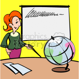 Cartoon geography teacher