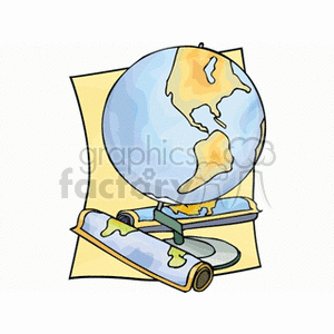 Cartoon geography globe