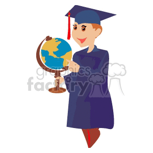 Graduation Student with Globe