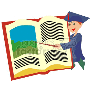 Graduation Student with Open Book