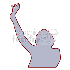 Student Raising Hand Silhouette for Education