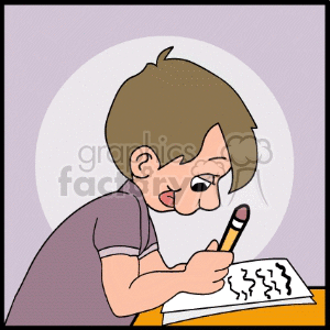 Boy taking a test