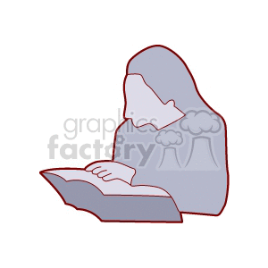 A simple clipart illustration showing a student reading a book.