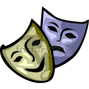 Comedy and Tragedy Theatre Masks - Drama Symbols