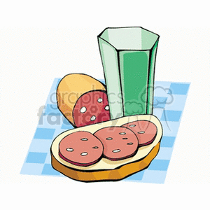 Breakfast with Salami and Juice