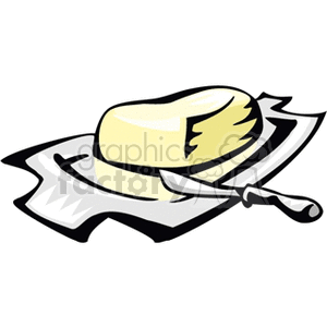 Butter with Knife on Dish