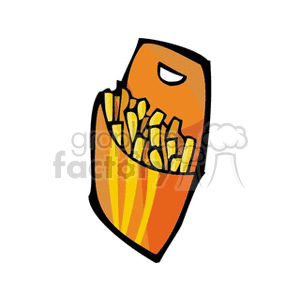 French Fries in Orange Container