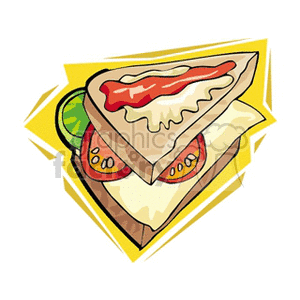 Image of a Sandwich with Cheese and Tomato