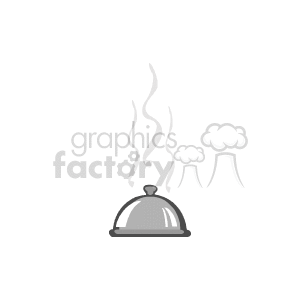   The clipart image features a hot, steaming serving tray or cloche, which is commonly used to cover food and maintain its temperature until it