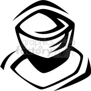 Black and white vector clipart of a stylized tea cup