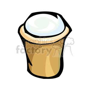 Clipart image of a cup of ice cream.