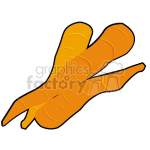 Clipart image of three orange carrots with a simple, cartoonish design.