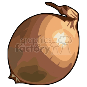 Clipart image of a brown onion with a dry outer skin