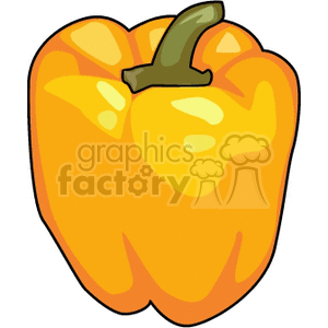 Clipart image of a yellow bell pepper with a green stem.