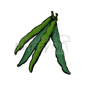 A clipart image of four green beans.