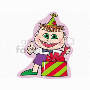 Cheerful Kid with Gift Box