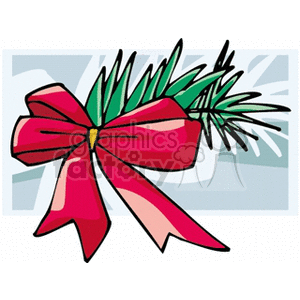 Festive Christmas Bow and Pine Decoration