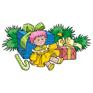   Toy Doll with Christmas Gifts 