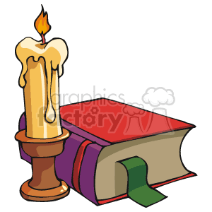 Candle and Bible for Christmas and Religious Themes