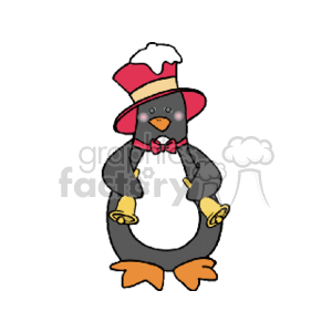 Festive Christmas Penguin with Hat