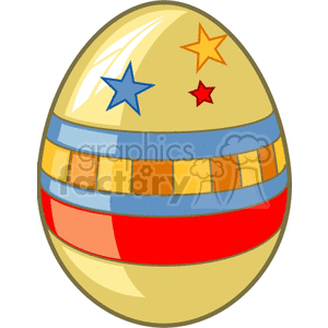 Decorative Easter Egg with Stars and Stripes