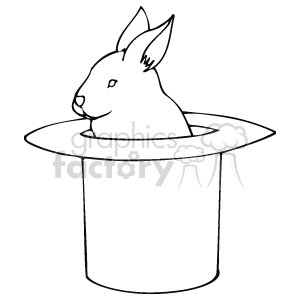   The clipart image shows a rabbit or bunny emerging from a magician