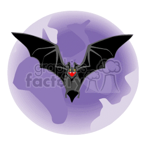 Halloween Bat with Purple Moon