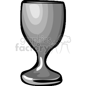 The image is a grayscale clipart of a glass cup.