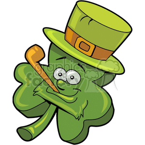 St. Patrick's Day Shamrock with Hat and Pipe