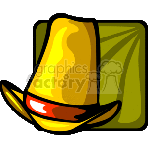 A Large Cowboy Style Hat Yellow and Orange