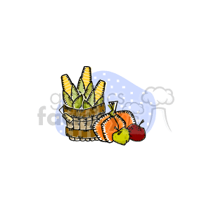   The clipart image shows a collection of Thanksgiving-related items. There