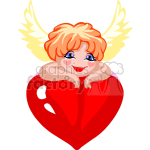 Angel Resting on Heart Valentine's