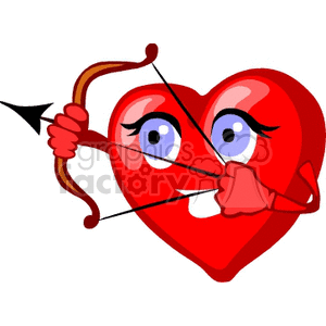 A Large Red Heart Shooting a Bow and Arrow