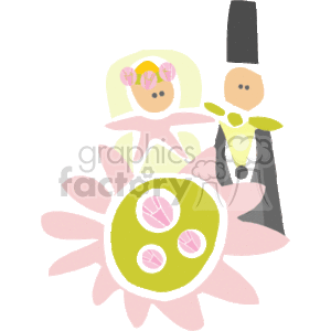 Stylized Bride and Groom