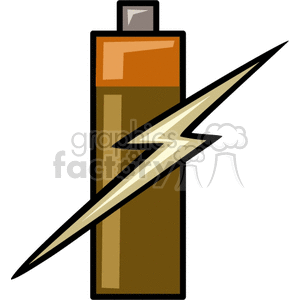 Battery with Lightning Bolt