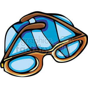 Clipart image of brown reading glasses