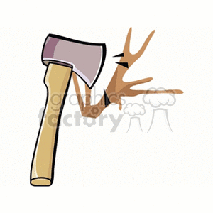 Axe Chopping Branch