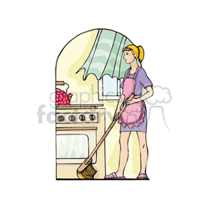 Kitchen Maid Sweeping