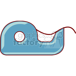 Clipart image of a blue tape dispenser with a roll of tape.