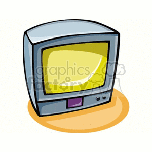 Vintage Television with Yellow Screen