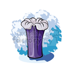 Purple Vase with Flared White Rim Graphic