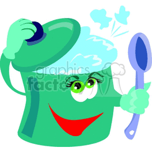 Smiling Green Cooking Pot