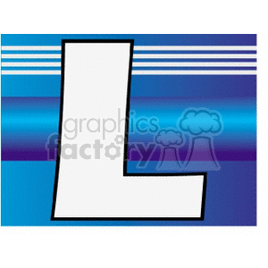 Letter L on Blue Striped Background