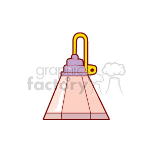 Illustration of a ceiling light with a cone-shaped lampshade and a yellow handle.