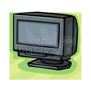 Clipart image of an old-fashioned CRT television with a stand.