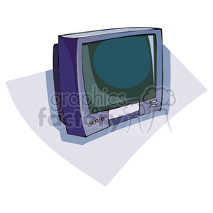 Clipart illustration of a retro television set.