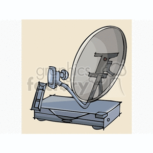 Clipart image of a satellite dish used for receiving data signals.