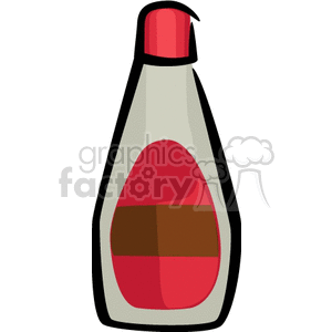 A clipart image of red bottle, with something like nail varnish remover in