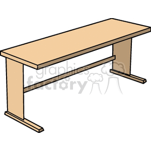 A simple wooden desk clipart image with a plain design.